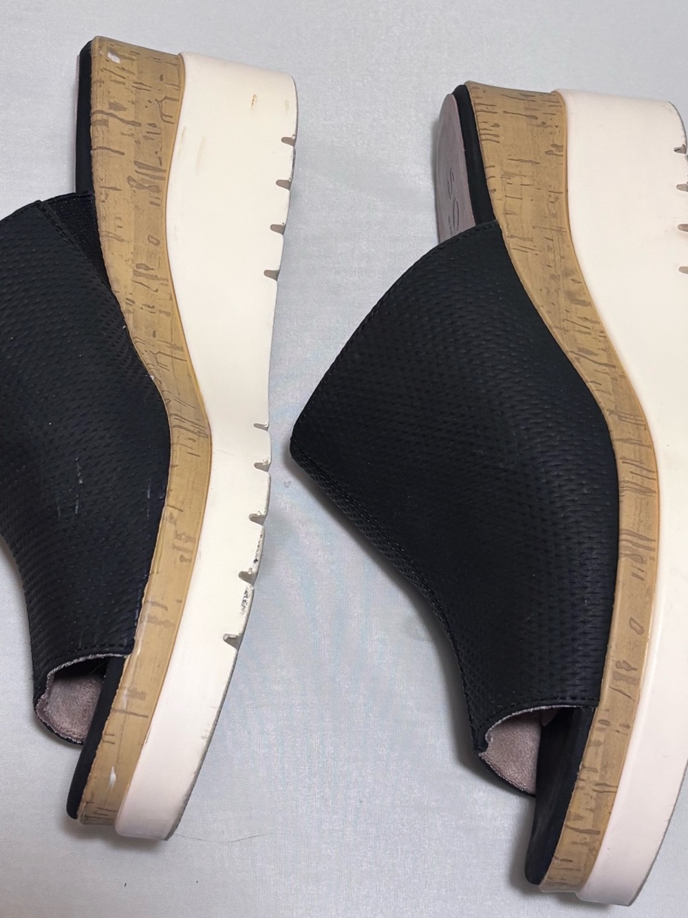 SOUL Naturalizer Black Slide Mules with Cork Trim
